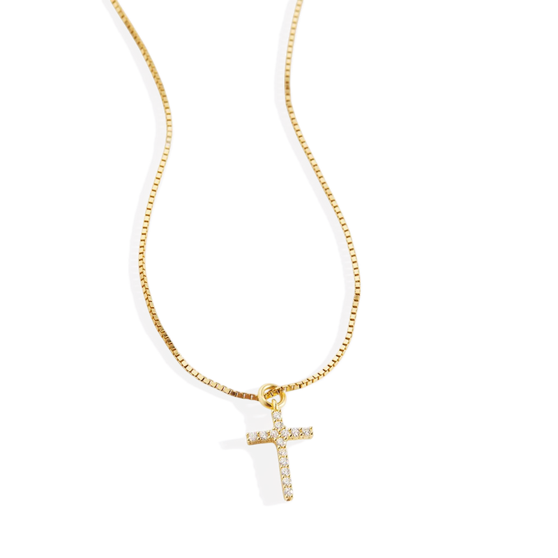 Collier croix pavée