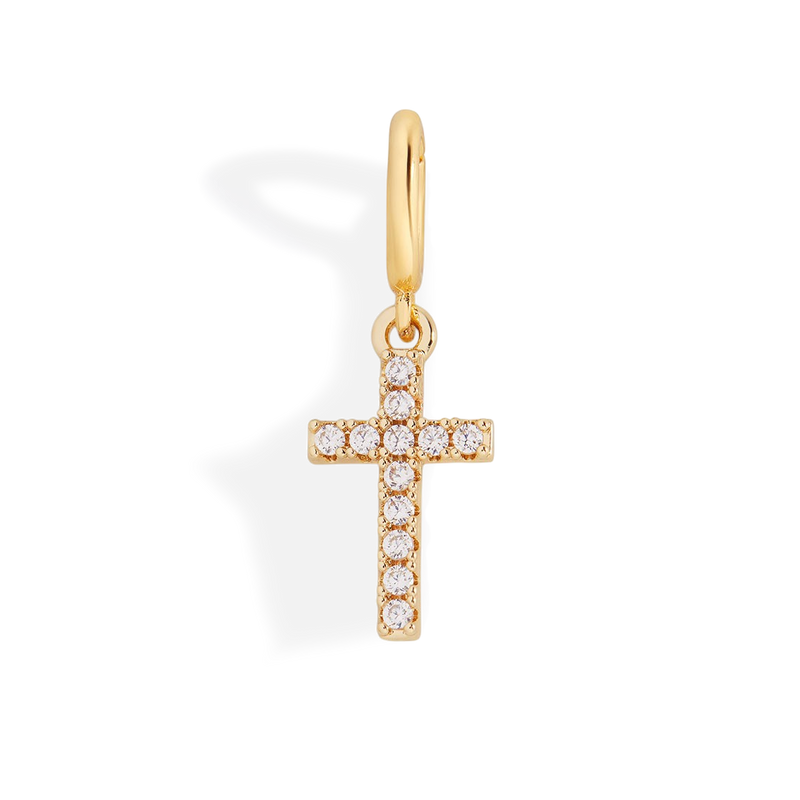 Breloque croix pavée