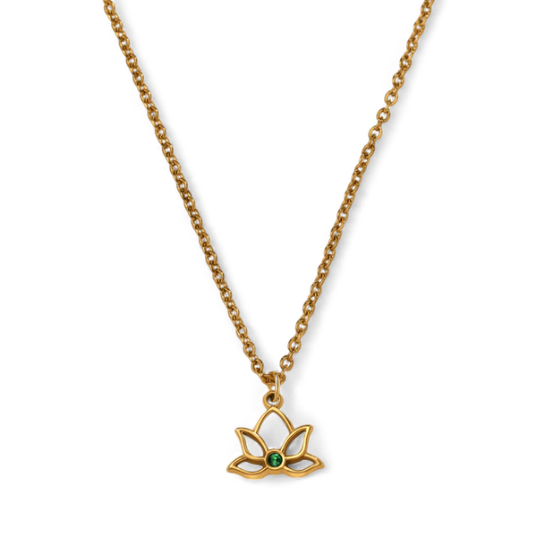 Mini Lotus halsband med födelsestenshänge