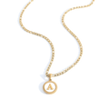 Collier lettre disque nacre — chaîne figaro