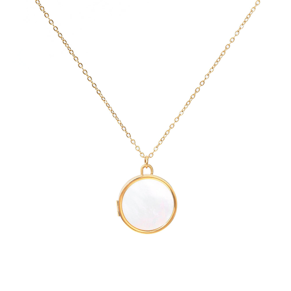 Mother of Pearl Locket Necklace