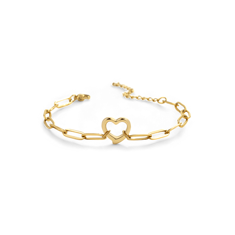 Bracelet trombone cœur ouvert