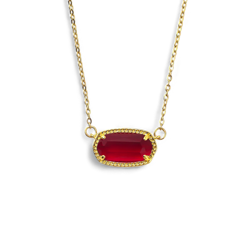 Collier ovale à pierre de naissance