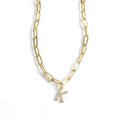 Collier trombone initiale pavée