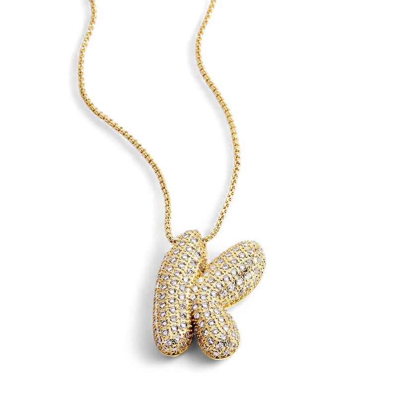 Collier initiale bulle pavée