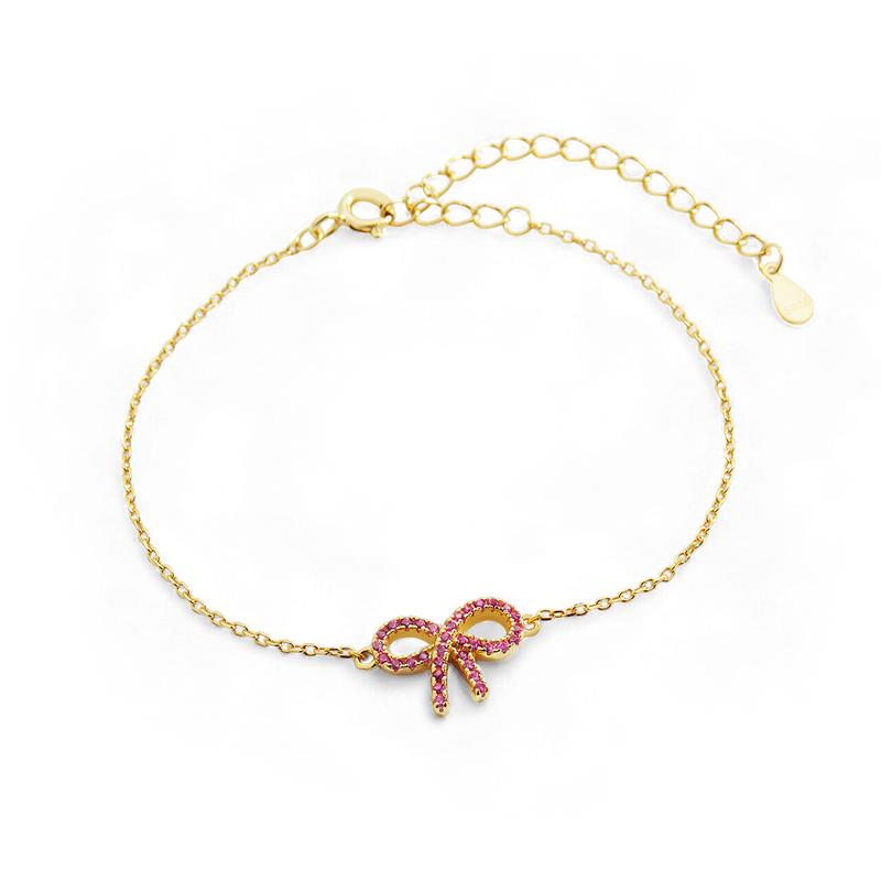 Bracelet boucle rose pavée