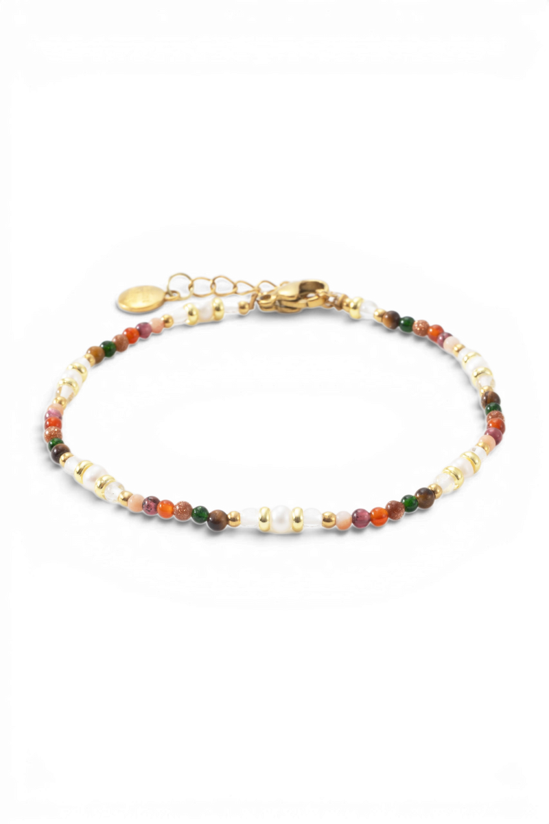 Bracelet minimaliste tourmaline arc-en-ciel