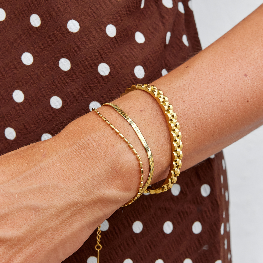Renee kraftig armring, 18K gullbelagt – bilde 2