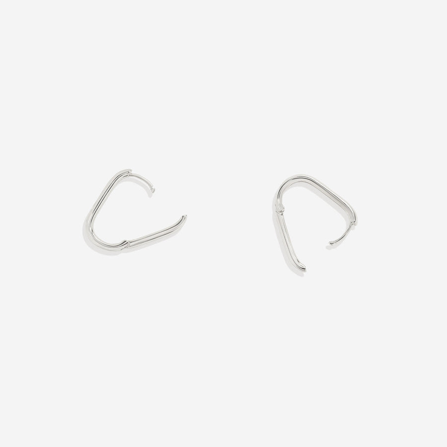 Retro Box Huggie Hoop Earrings