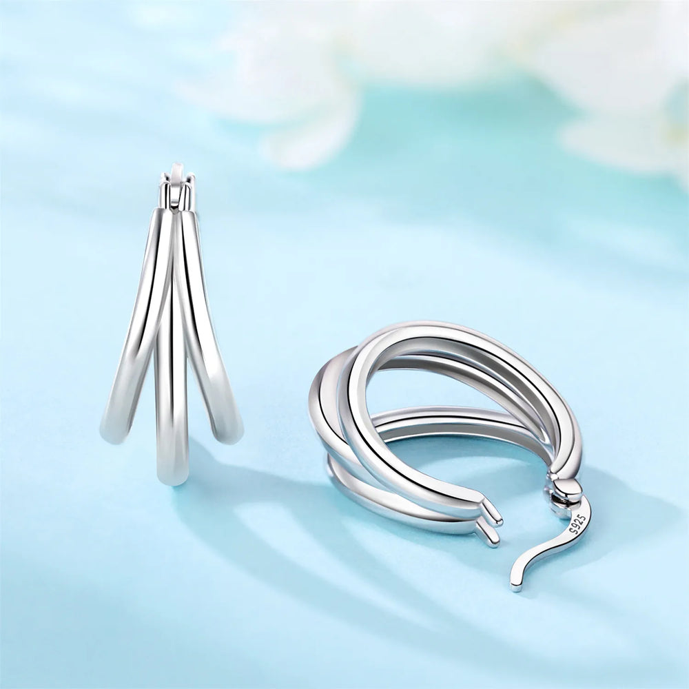 Clara lagdelte hoops – bilde 2