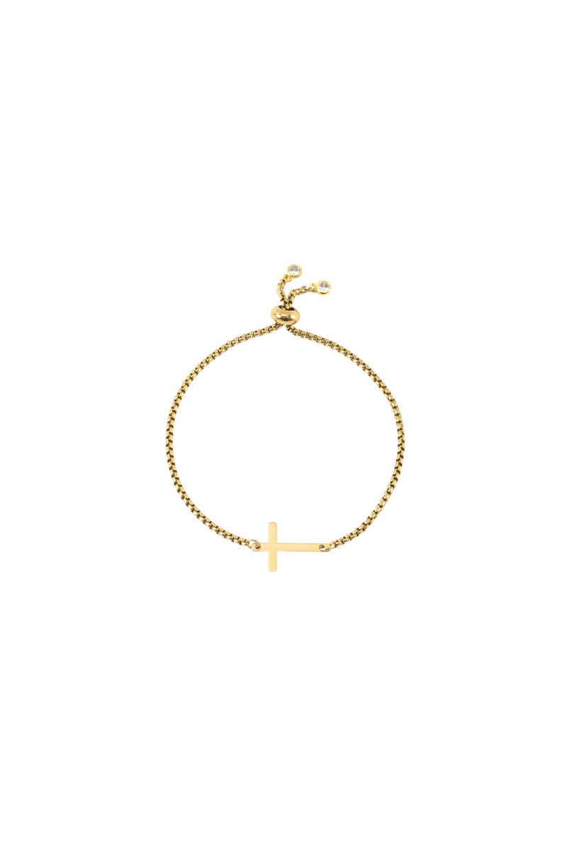 Bracelet coulissant croix inclinée