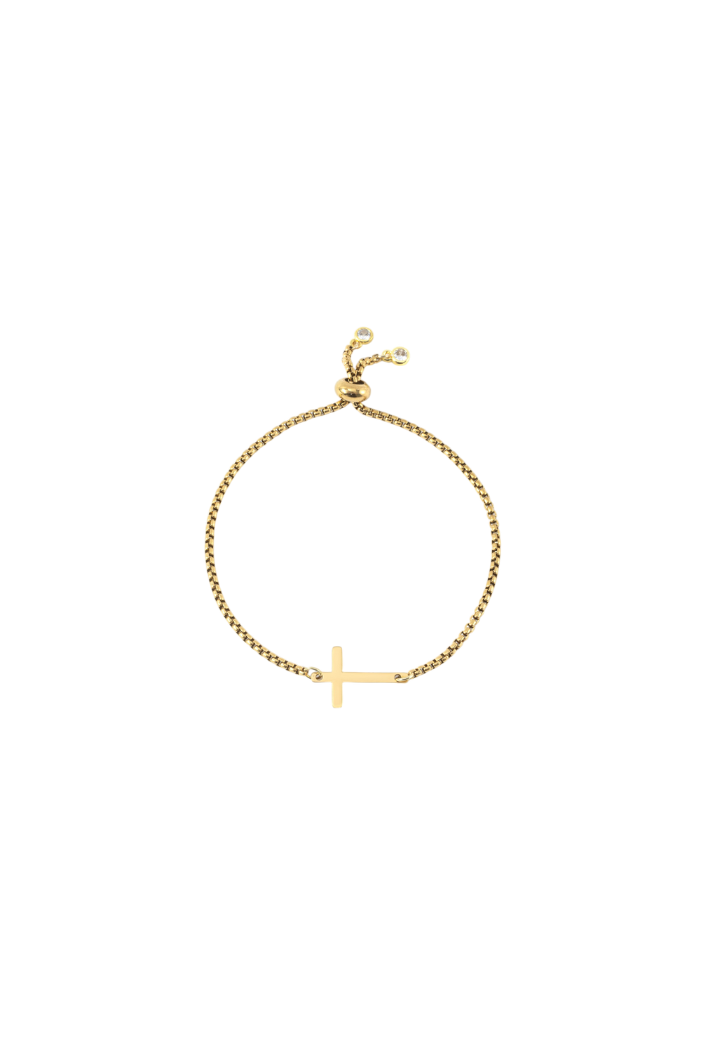 Tynt justerbart armbånd med liggende kors