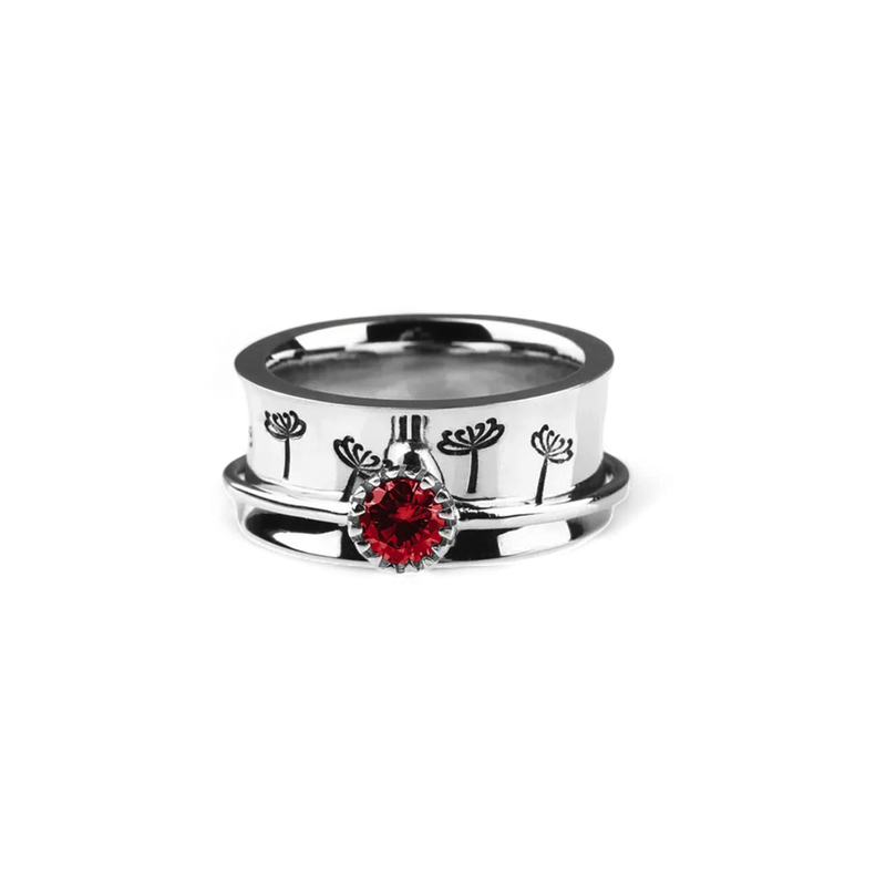 Bague antistress pissenlit argentée