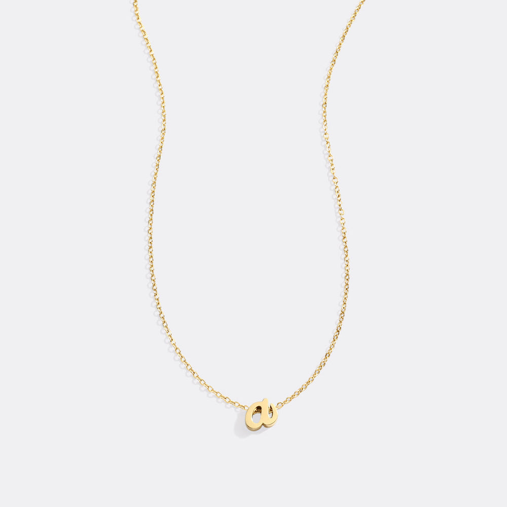 Tiny Script Initial Necklace