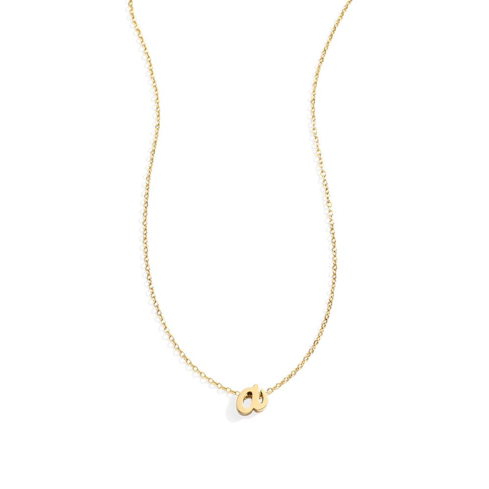 Tiny Script Initial Necklace