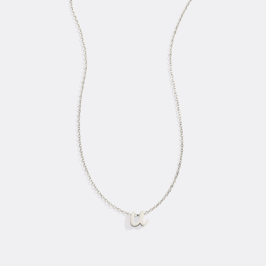 Tiny Script Initial Necklace