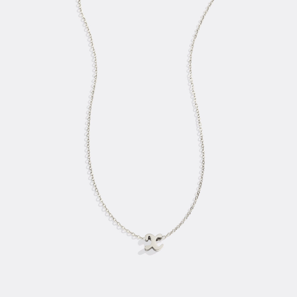 Tiny Script Initial Necklace