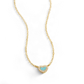 Ras-du-cou petit cœur turquoise