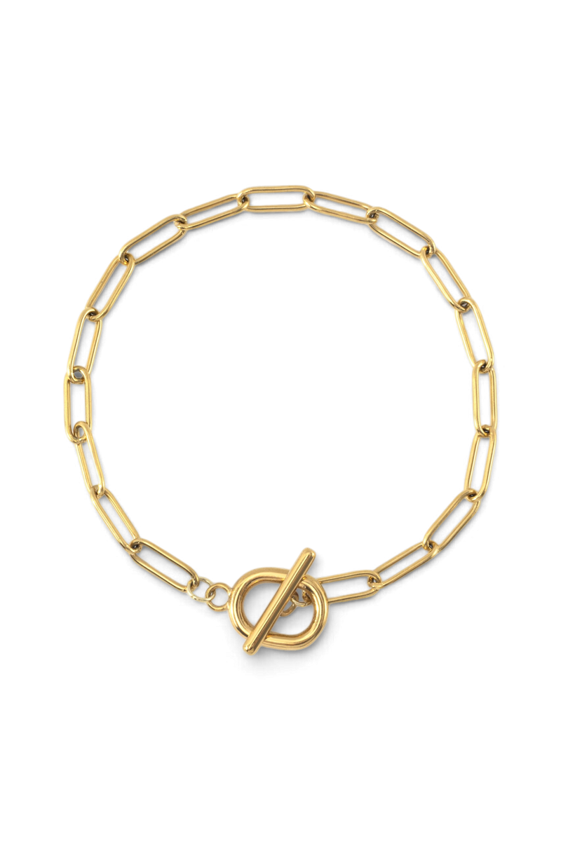 Bracelet trombone à fermoir T