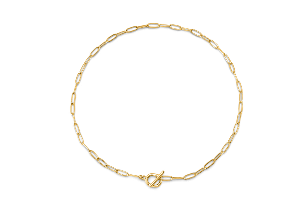 Toggle Clasp Paperclip Chain Necklace