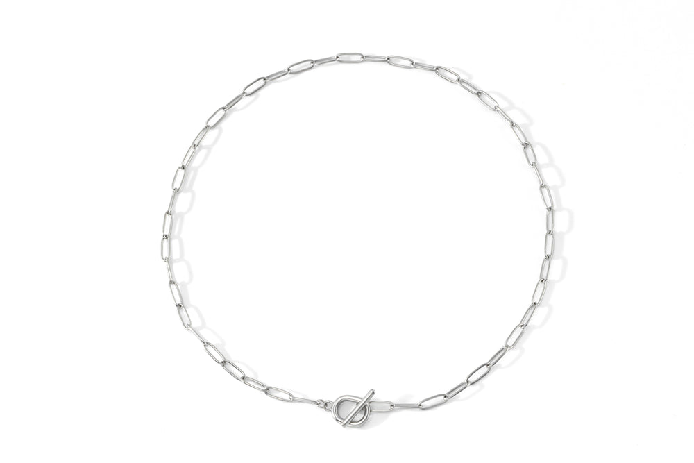 Toggle Clasp Paperclip Chain Necklace