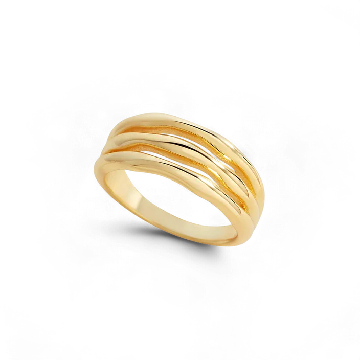 Bague triple dorée