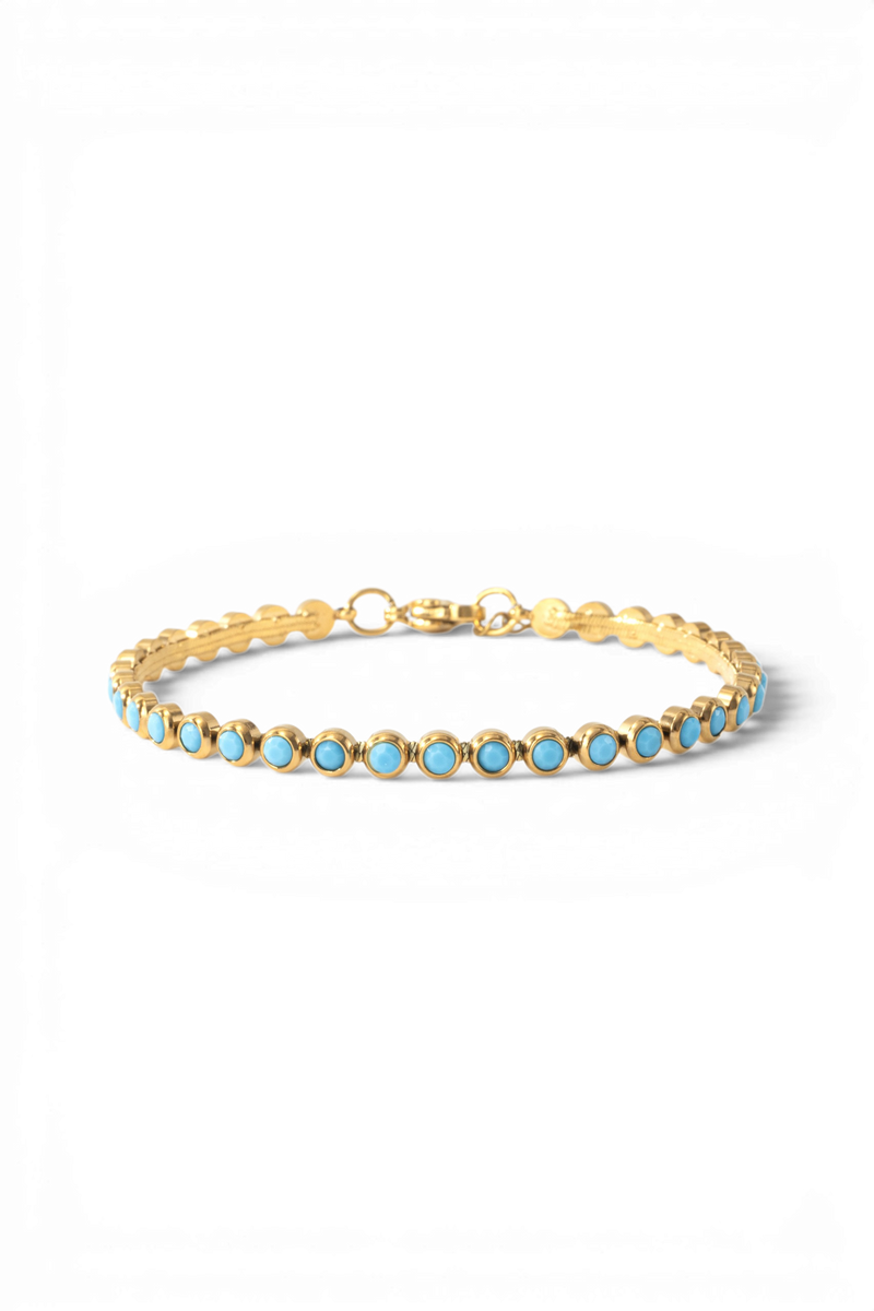 Bracelet rivière turquoise serti clos