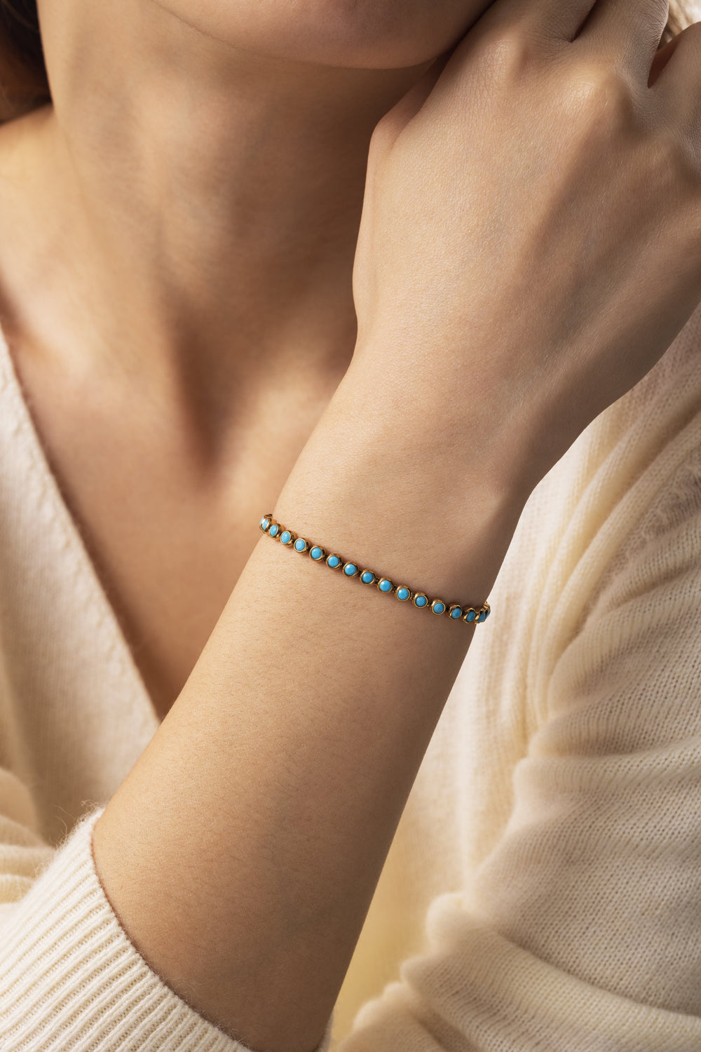Turquoise Bezel Set Tennis Bracelet