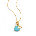 Collier cœur turquoise à initiale
