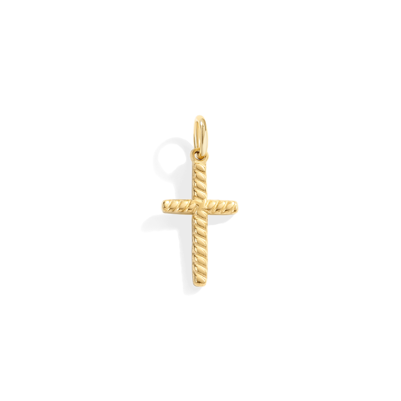 Breloque croix câble torsadé