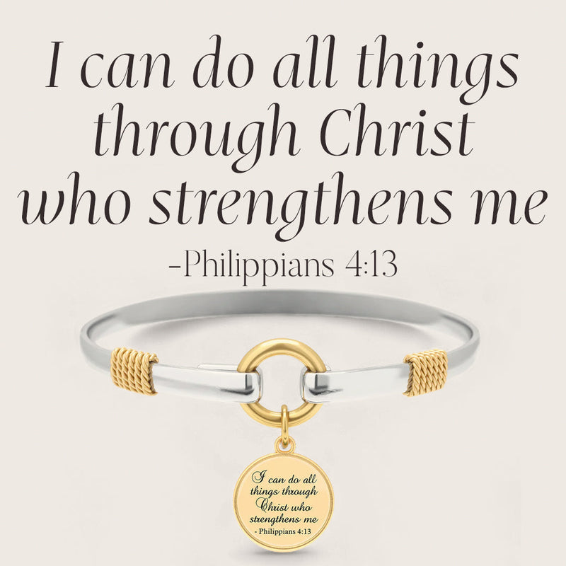 Tvåfärgat All Things Are Possible Through Christ-armband