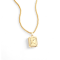 Collier carte initiale sur chaîne rolo