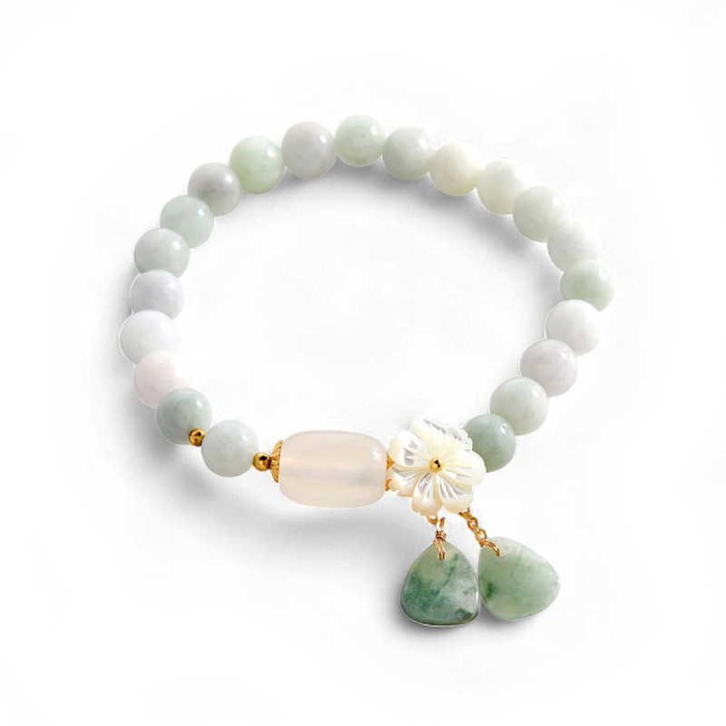 Bracelet jade blanc porte-bonheur