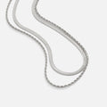 Alexandra sølvfarget lagdelt halskjede