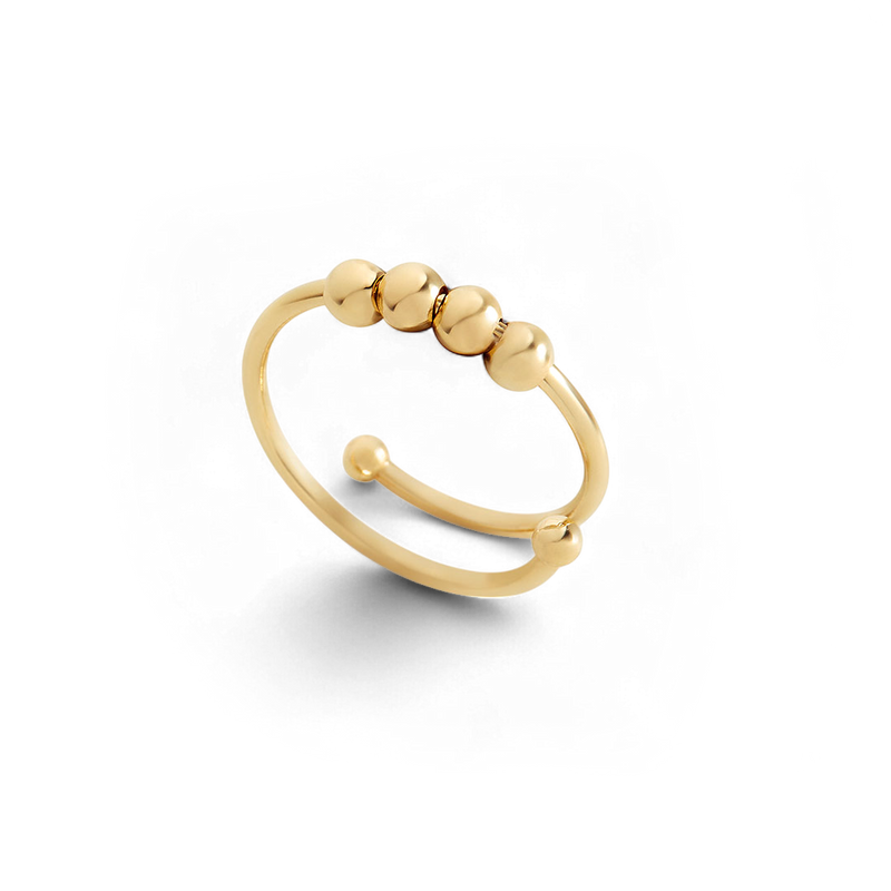 Bague antistress à perles ajustable