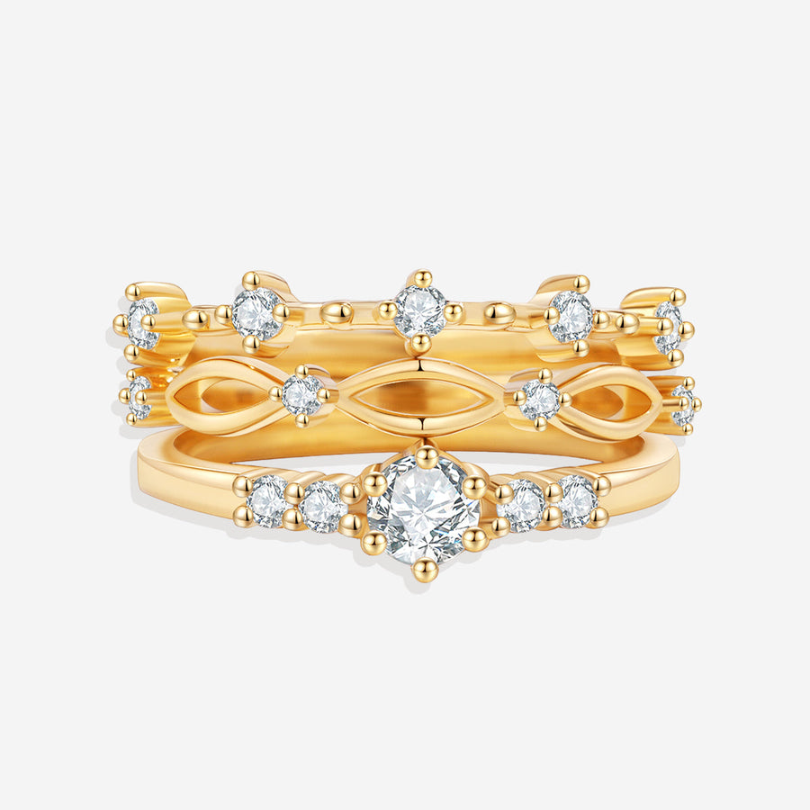 Braided Birthstone Stacking Ring Set