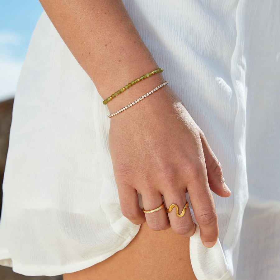 Cordelia gullfarget tennisarmbånd med krystaller – bilde 7