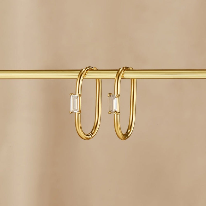 Diana hoops i gull og krystall