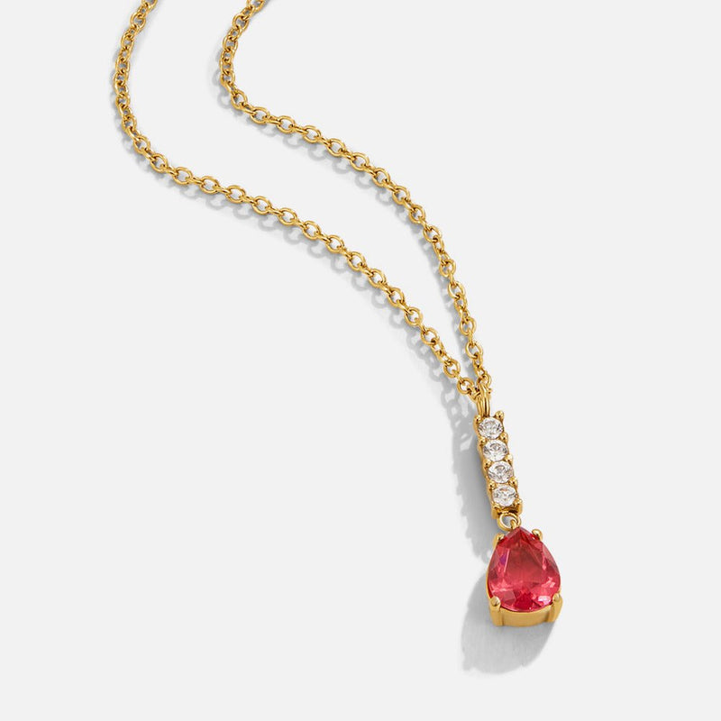 Halsband med rubinröd kristalldroppe