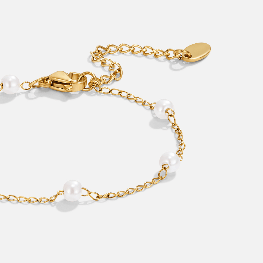 Nura guldfärgat armband med en sötvattenspärla – bild 2