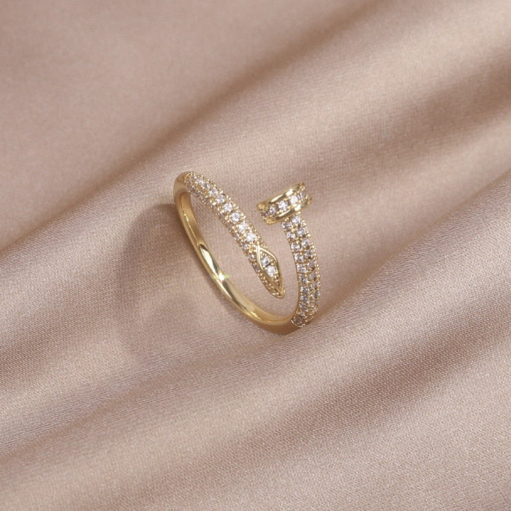 Jacinta gullbelagt ring med glitrende steiner – bilde 4