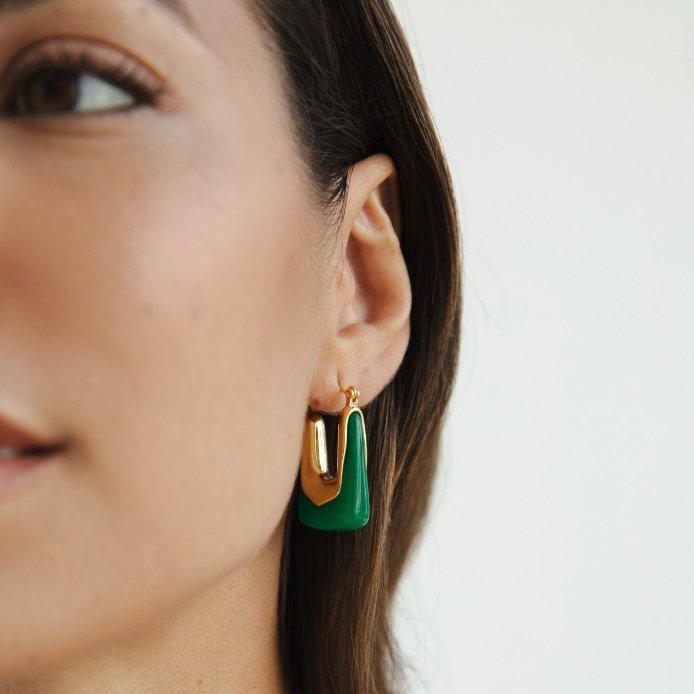 Esme gullfargede firkantede hoops med zirkonia – bilde 2
