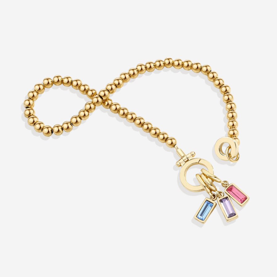 Perlearmbånd med månedsstein-charms – bilde 8