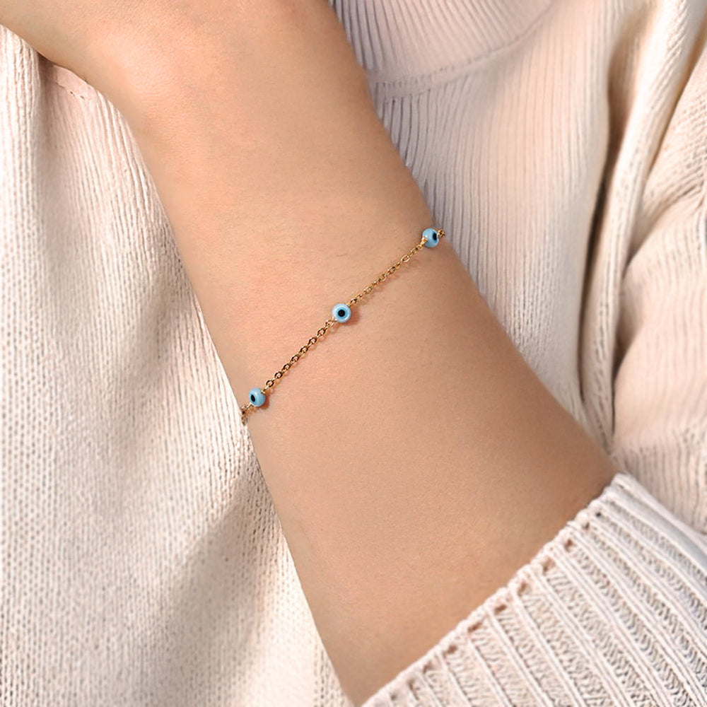 Satellittkjede-armbånd med onde øye-charm – bilde 2