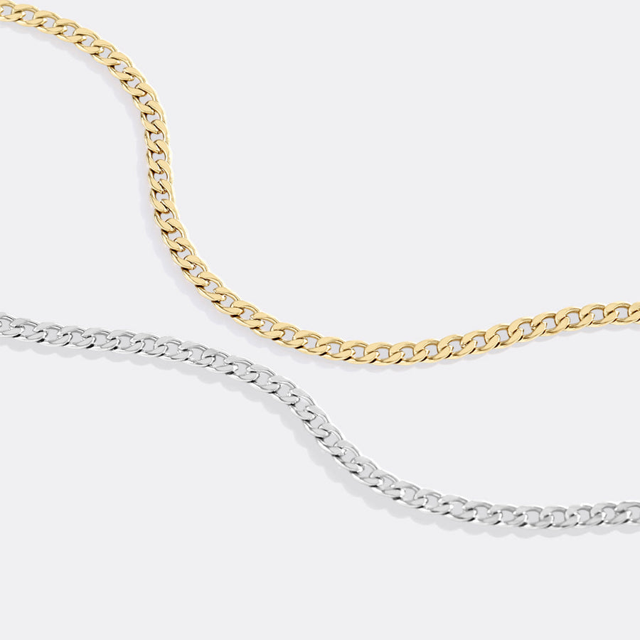 Tynt gullfarget 3 mm Cuban link-armbånd – bilde 6
