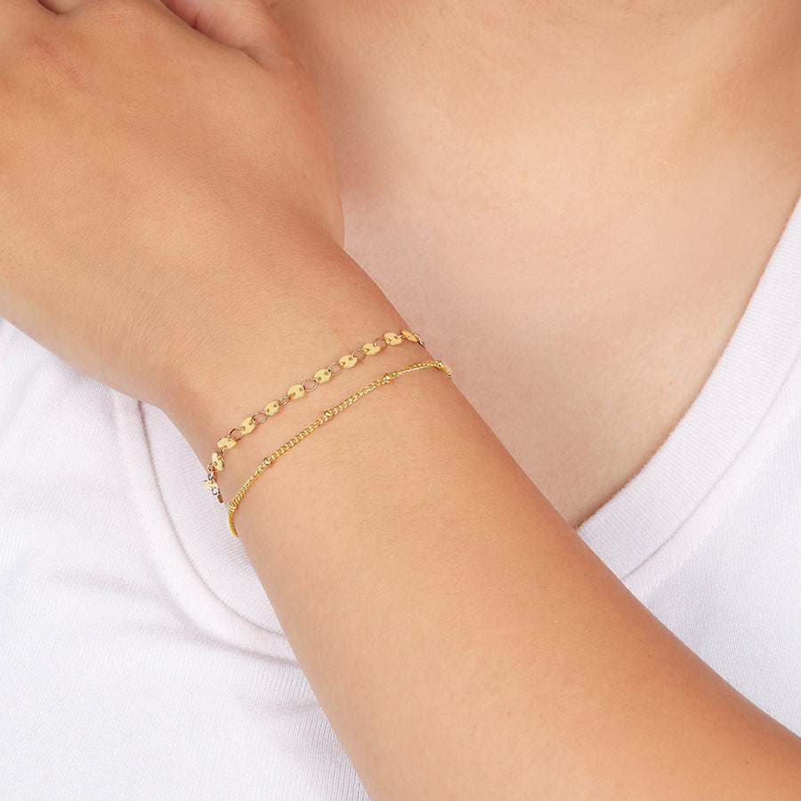 Poppy gullfarget sett med stablbare armbånd – bilde 8