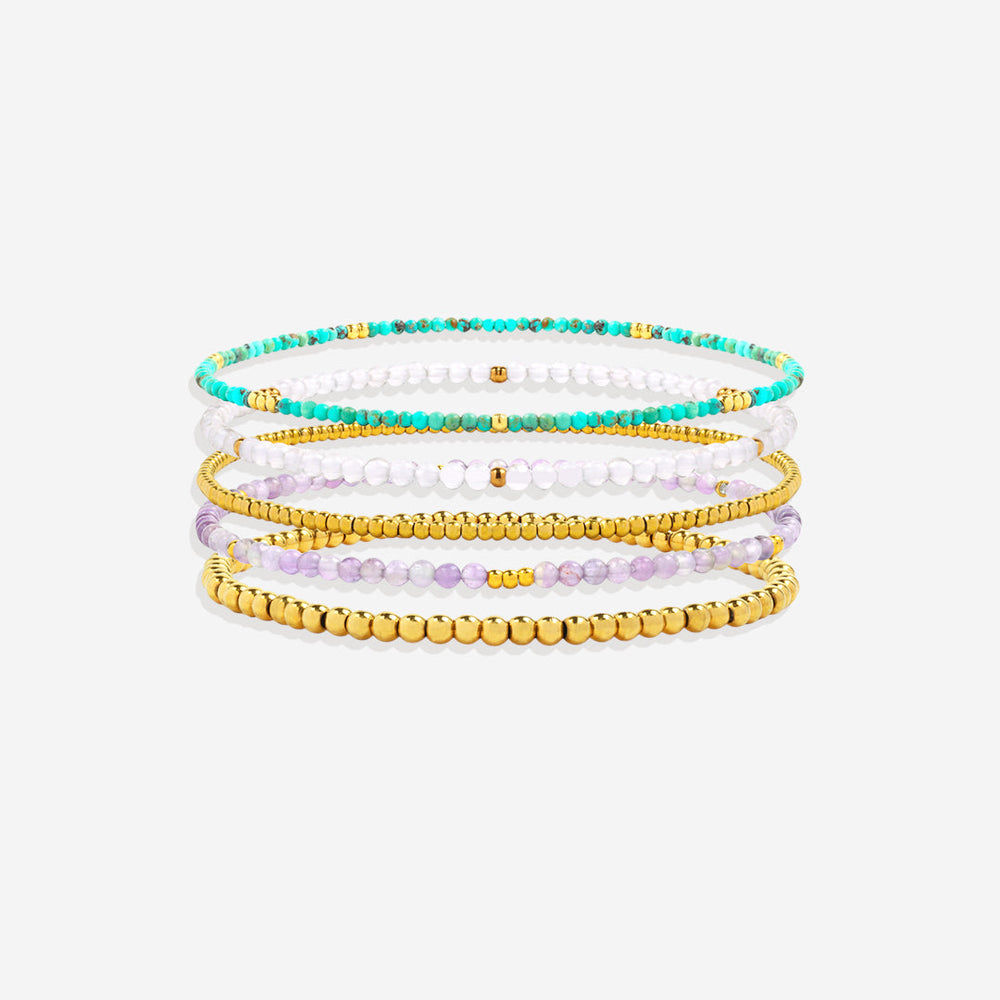 Mint & Lily Ensemble de Bracelets Superposables Smooth Sailing