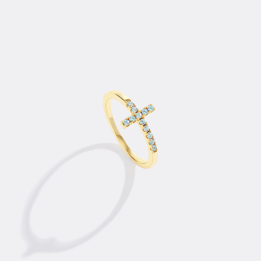 Birthstone Cross Ring