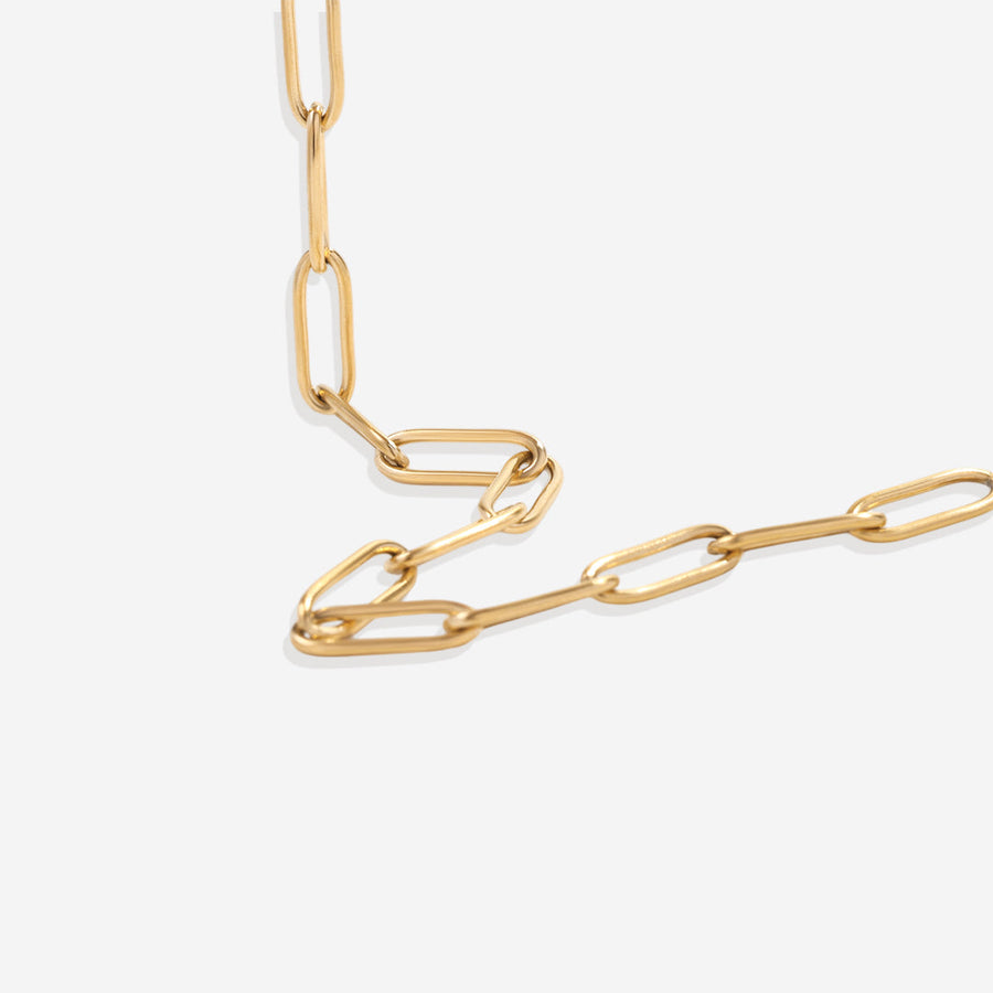 Paperclip-kjedearmbånd med en perle – bilde 8