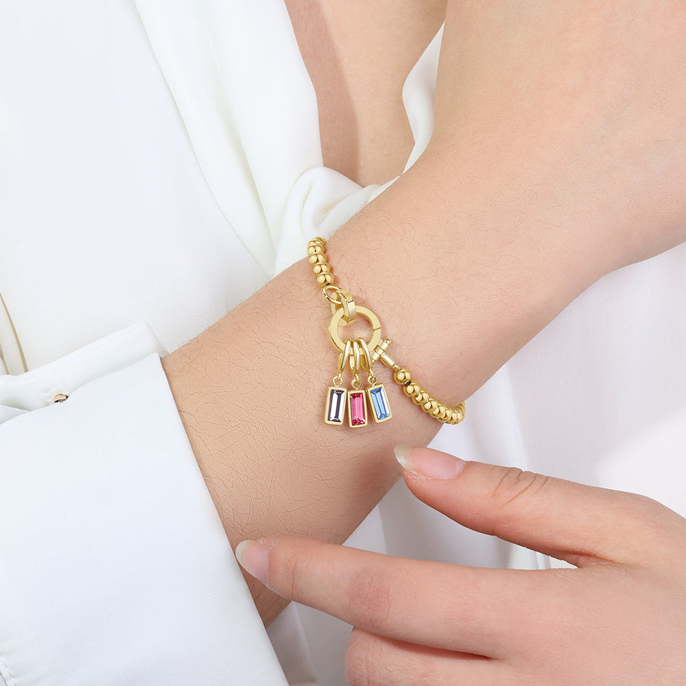 Perlearmbånd med månedsstein-charms – bilde 4